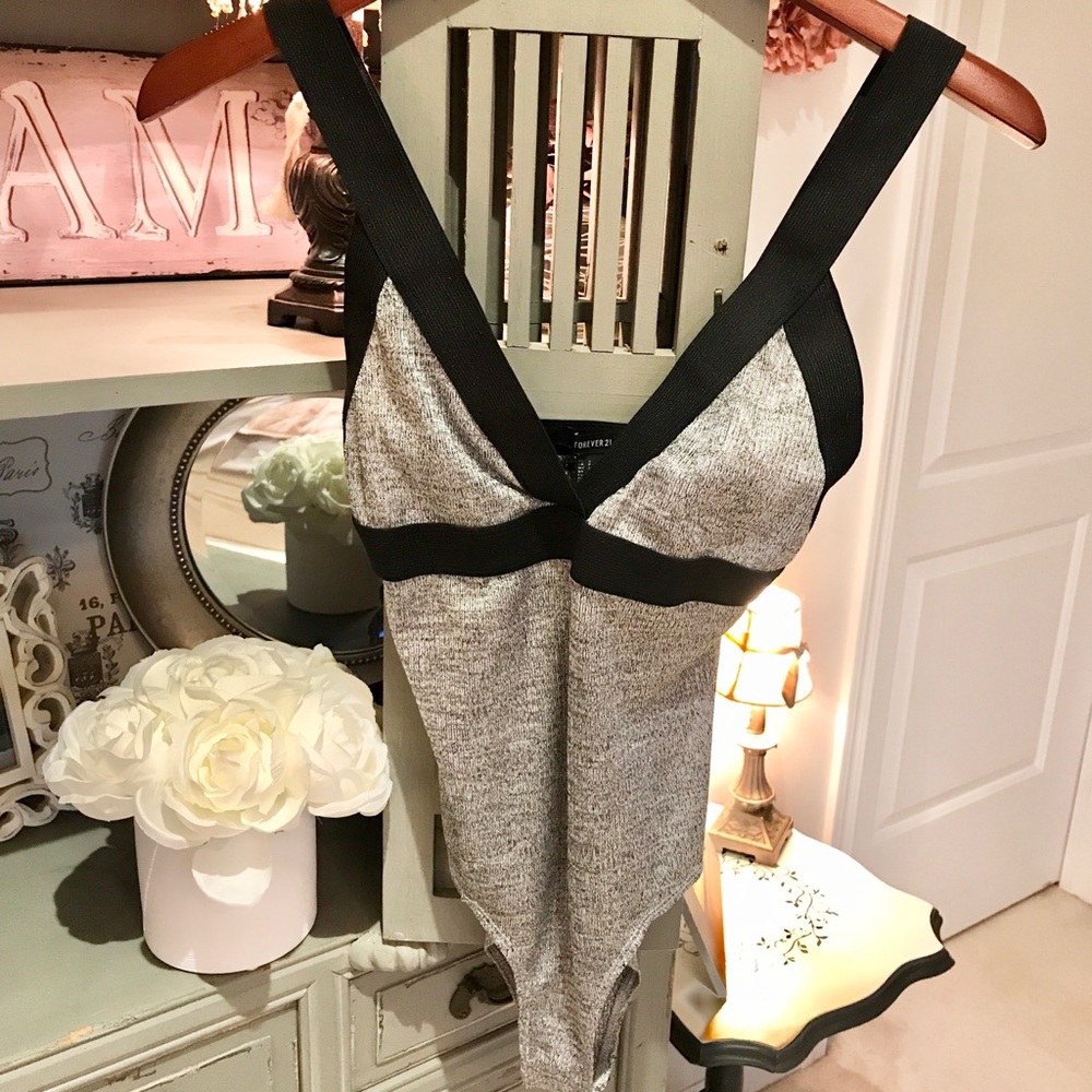 Silver/Gray/Black Trim Bodysuit